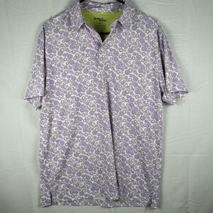 Birdie Bound Polo Shirt Mens M Floral Daisy  Performance Stretch Golf